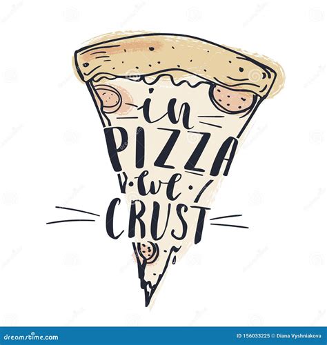 Poster Template with Funny Hand Lettering Expression about Pizza Stock Vector - Illustration of ...