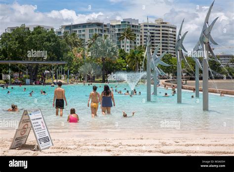 Cairns city centre and esplanade lagoon swimming pool, Far north Queensland,Australia Stock ...