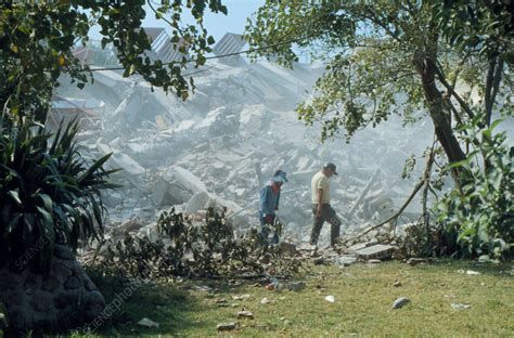 Earthquake damage in Mexico City - Stock Image - E370/0016 - Science ...