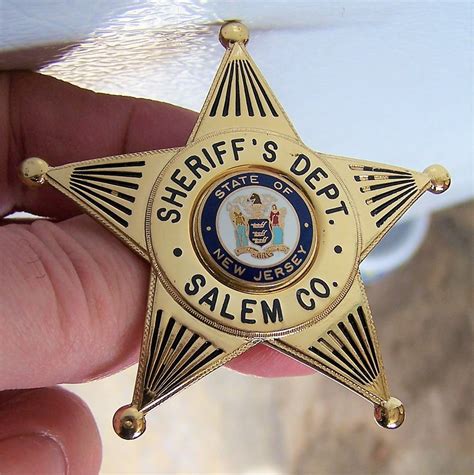 Collectors-Badges Auctions - Gold Salem County NJ Sheriffs Officer Badge