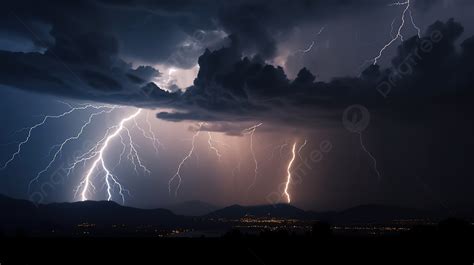 Lightning Storm Over A City Background, Show Me A Picture Of Lightning ...