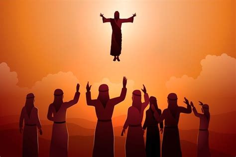 Download Ascension Day Illustration With Jesus And Followers for free in 2021 | Ascension day ...