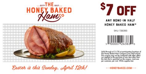 Honey Baked Ham Coupons 2024 Online Purchase - Shea Willie