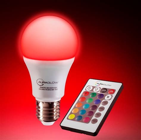 AURAGLOW 7w Remote Control Colour Changing LED Light Bulb - E27 - Auraglow LED Lighting