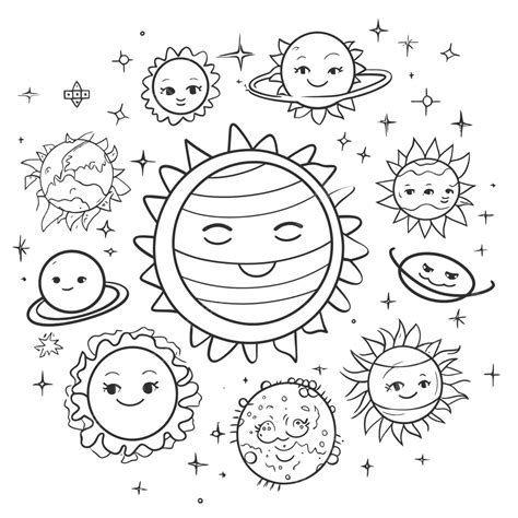 La Página Para Colorear Del Sol Para Niños Pequeños Con Lindos Amigos Y ...