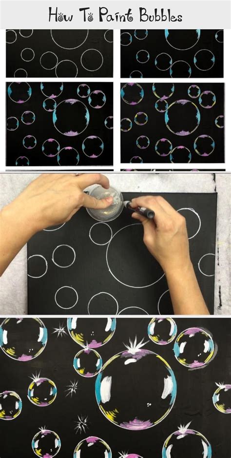 Super easy and fun! Learn how to paint these bubbles with acrylics on black canvas! This full ...