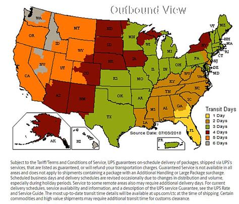 Ups Ground Shipping Zones Map