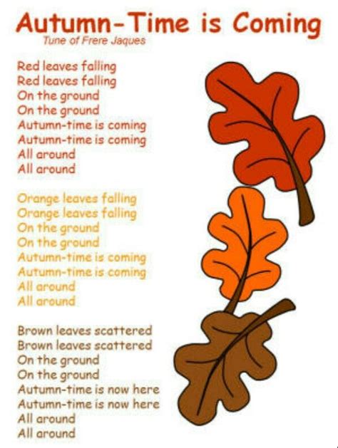 Autumn Song. . . | Fall preschool activities, Fall preschool, Preschool songs