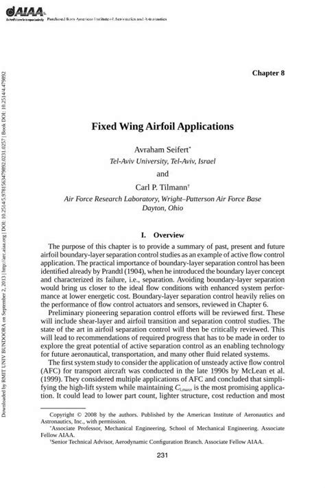 (PDF) Fundamentals and Applications of Modern Flow Control || Fixed Wing Airfoil Applications ...