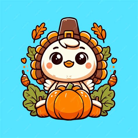 Premium Vector | Cute thanksgiving owl with pumpkin and autumn leaves