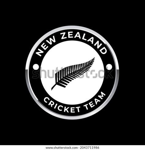 New Zealand Black Logo Icon Cricket Stock Vector (Royalty Free ...