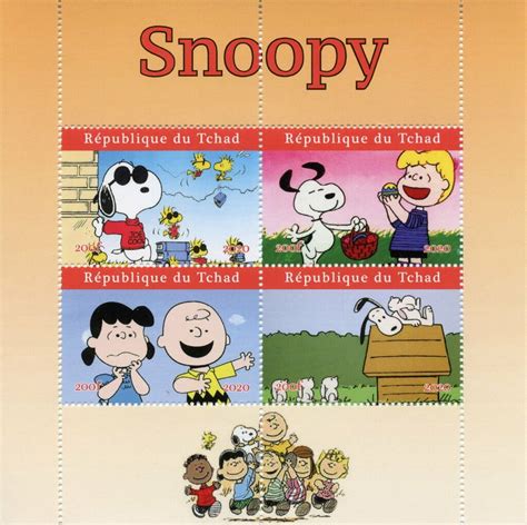 Mini Sheet: Snoopy Charlie Brown Comics (Chad 2020) - TouchStamps