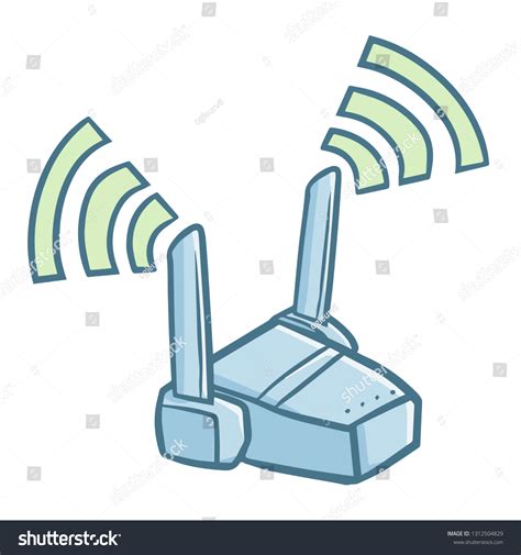 Funny Cute Router Cartoon Style Vector Stock Vector (Royalty Free ...