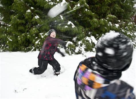 Snow ball fight stock photo. Image of joyful, kids, happy - 28030042