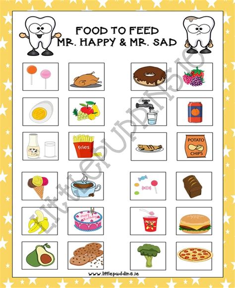 Mr Happy and Mr Sad Tooth Free Printable – Little Puddins Free Printables Healthy Teeth ...