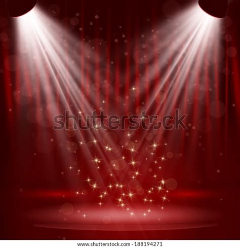 Spotlight On Stage Curtain Stars Vector Stock Vector (Royalty Free ...