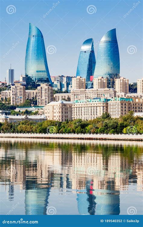 Baku City Skyline in Azerbaijan Editorial Photography - Image of glass ...