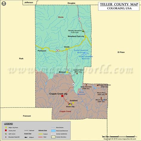 Teller County Map, Colorado | Map of Teller County, CO