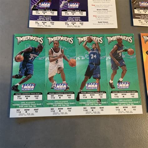 1997 Minnesota Timberwolves NBA Basketball Playoff unused Tickets ...