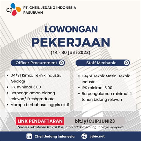 PT Cheil Jedang Indonesia – Portal Alumni Universitas Gadjah Mada