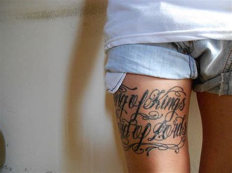 king of kings lord of lords, my father in heaven! | Leg tattoos, Tattoos, Text tattoo