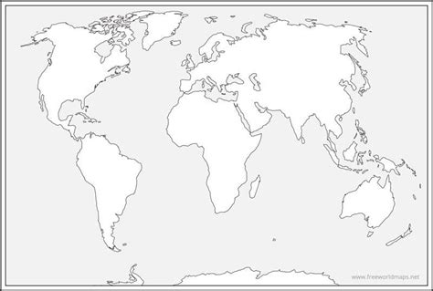 World Map A4 Size Printable