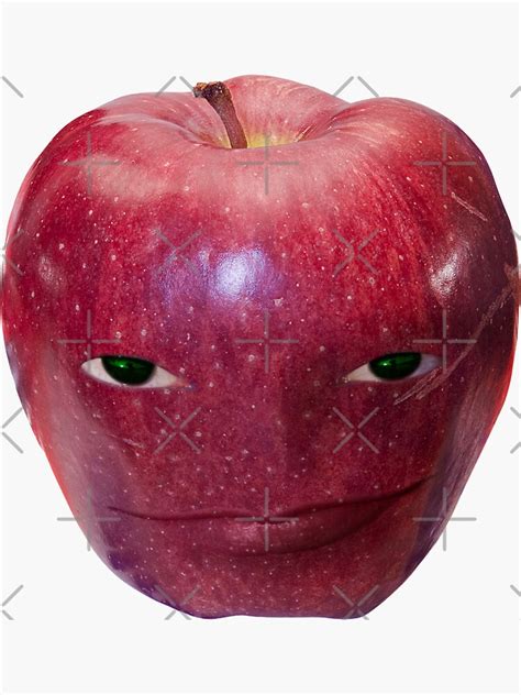 "wapple / Apple With A Face" Sticker for Sale by Borg219467 | Redbubble