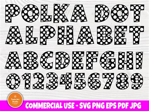 Polka Dot Font SVG Polka Dot Alphabet Alphabet Svg Polka | Etsy