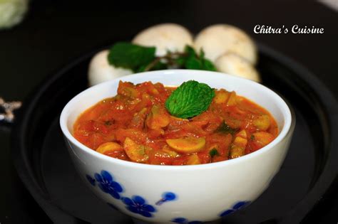 Chitra's Cuisine: Mushroom Masala Gravy