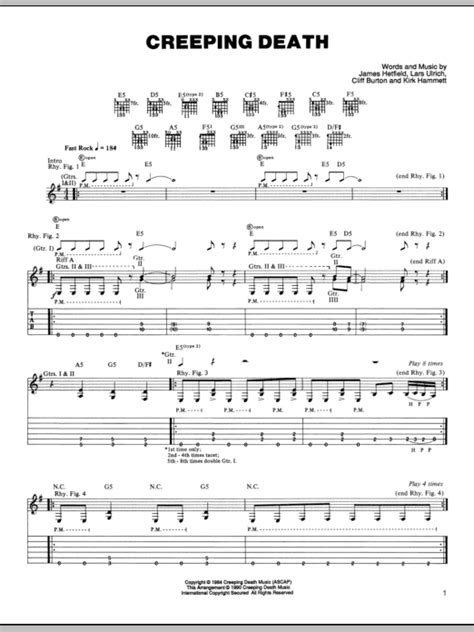 Creeping Death by Metallica - Guitar Tab - Guitar Instructor