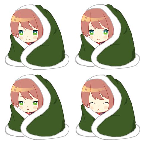 HD Sleeping Chibi Monika Sprites : DDLC Doki Doki Anime, Writing Poems, Literature Club, Okie ...