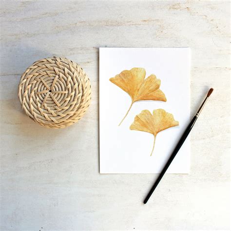 Ginkgo Leaf Watercolor Print – Trowel and Paintbrush