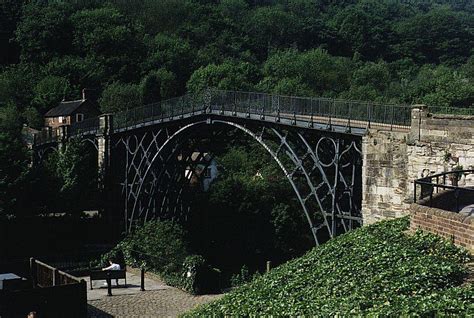 The Iron Bridge, Ironbridge, Shropshire, England. The first vehicle bridge of cast iron, the ...