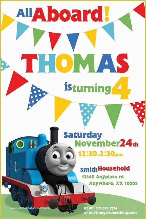 48 Free Thomas the Train Invitations Template | Heritagechristiancollege