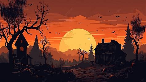 Halloween Woods Sunset Background, Halloween, Forest, Sunset Background ...