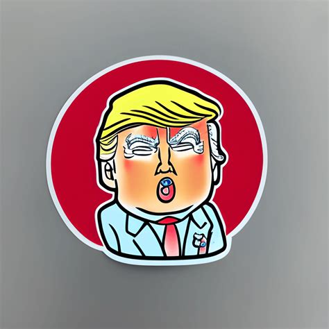 Cute Donald Trump Sticker Kawaii Style · Creative Fabrica