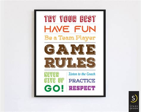 Game Rules Printable Wall Art Home Decor Room Decor Poster | Etsy