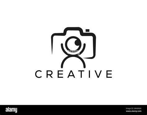 Minimalist camera and man logo design vector template. Creative modern ...