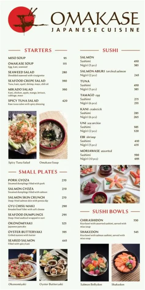 Omakase Philippines Menu Prices 2024