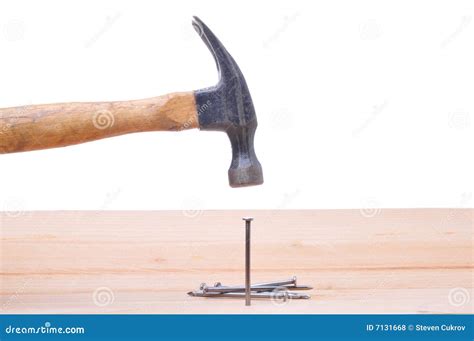 Hammer Striking Nail Royalty Free Stock Photos - Image: 7131668