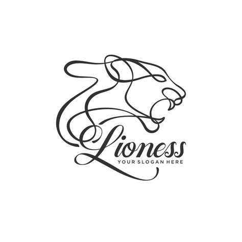 lioness lineart logo template vector illustration 6735433 Vector Art at ...