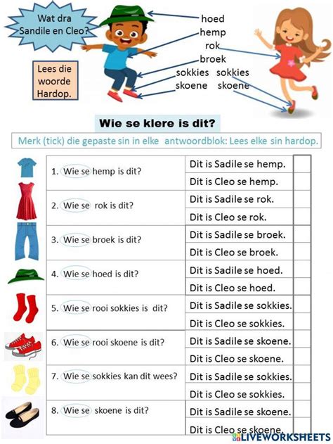 Woordeskat klere 1001185 | karenfunny | Live Worksheets