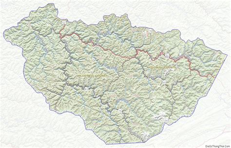 Map of McDowell County, West Virginia - Thong Thai Real