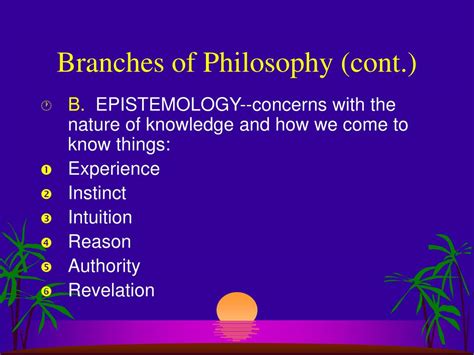 Branches Of Philosophy Concept Map