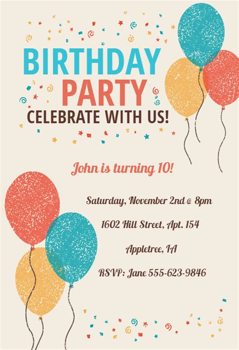 Celebrate with Us - Birthday Invitation Template (Free) | Greetings ...