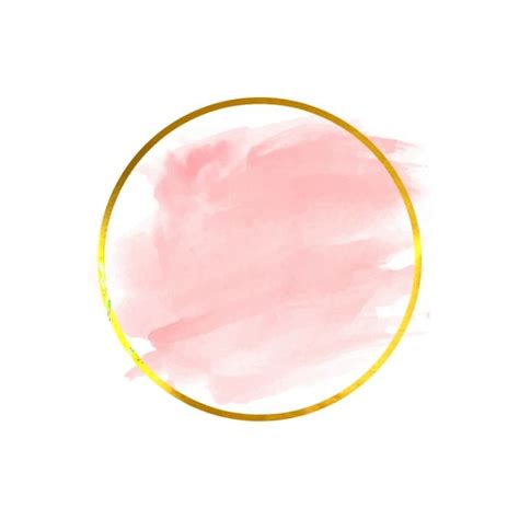 Pink Watercolor Gold Circle Design, Watercolor, Pink, Circle PNG ...