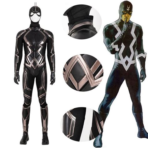 Black Bolt Blackagar Boltagon Cosplay Costume Superhero Black Jumpsuit ...