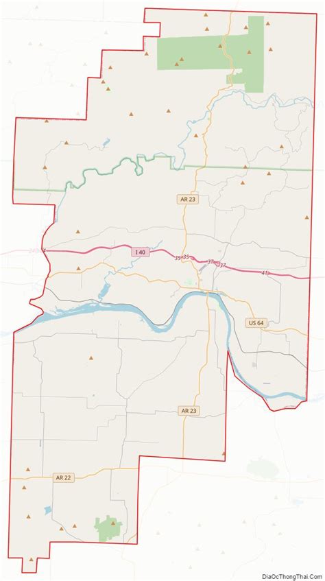 Map of Franklin County, Arkansas - Địa Ốc Thông Thái