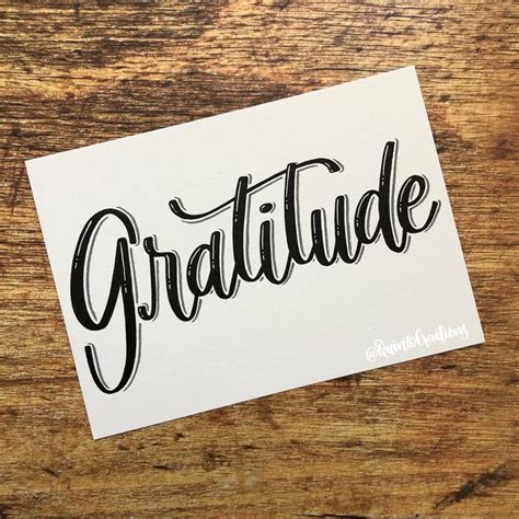 Gratitude - Hand lettered, Modern Calligraphy, Original Quote Art, Affirmation, Positivity, Gift ...