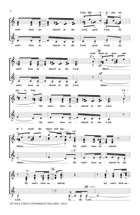 My Soul's Been Anchored In The Lord By Moses Hogan Rollo Dilworth - Digital Sheet Music For ...